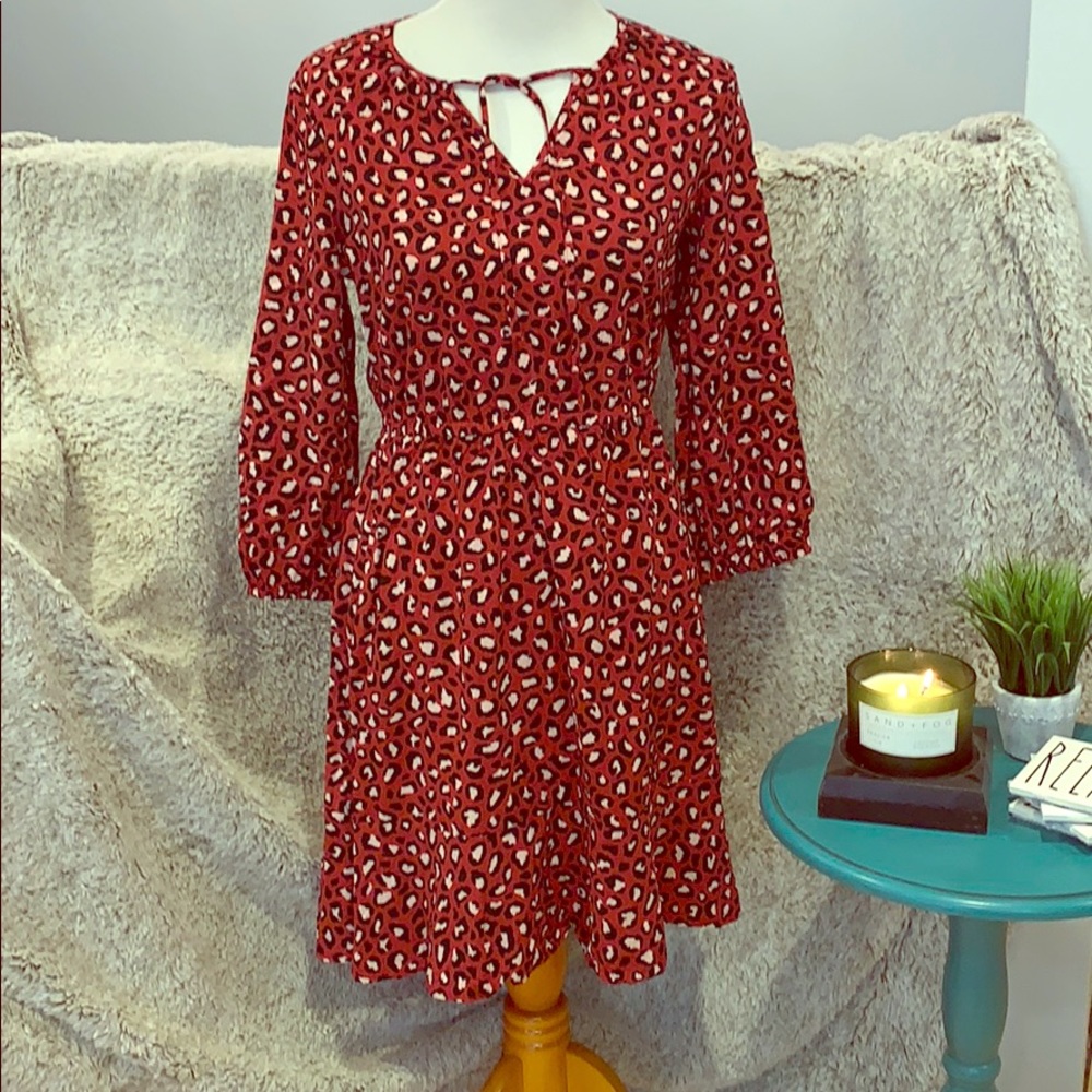 Sassy Red Leopard Dress